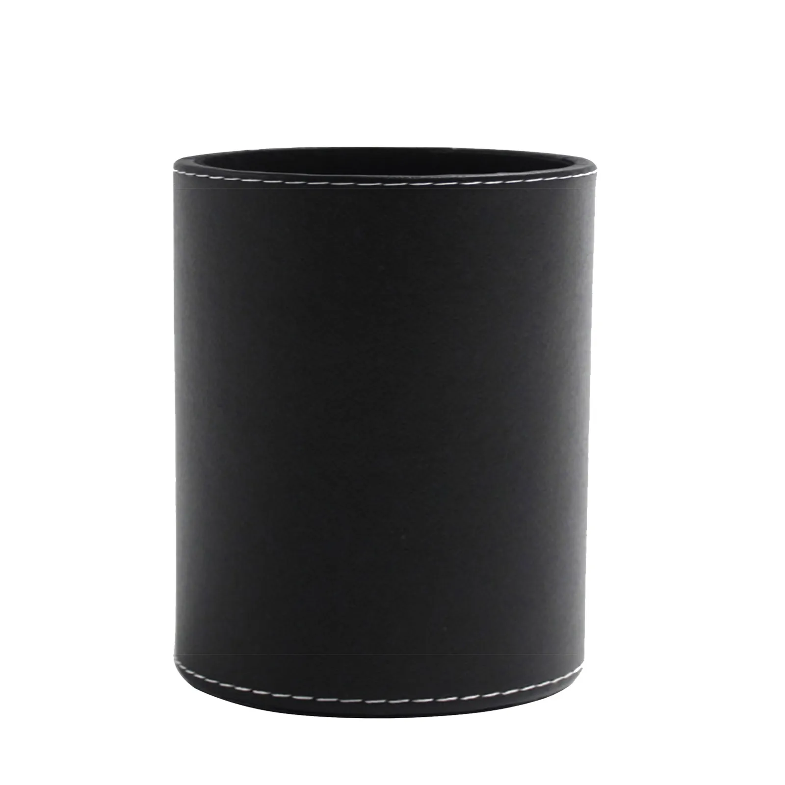 1Pcs Round PU Pen Holder Made of Premium PU for Desk Organization Clean Tidy Workspace Desktop Pencil Container Office