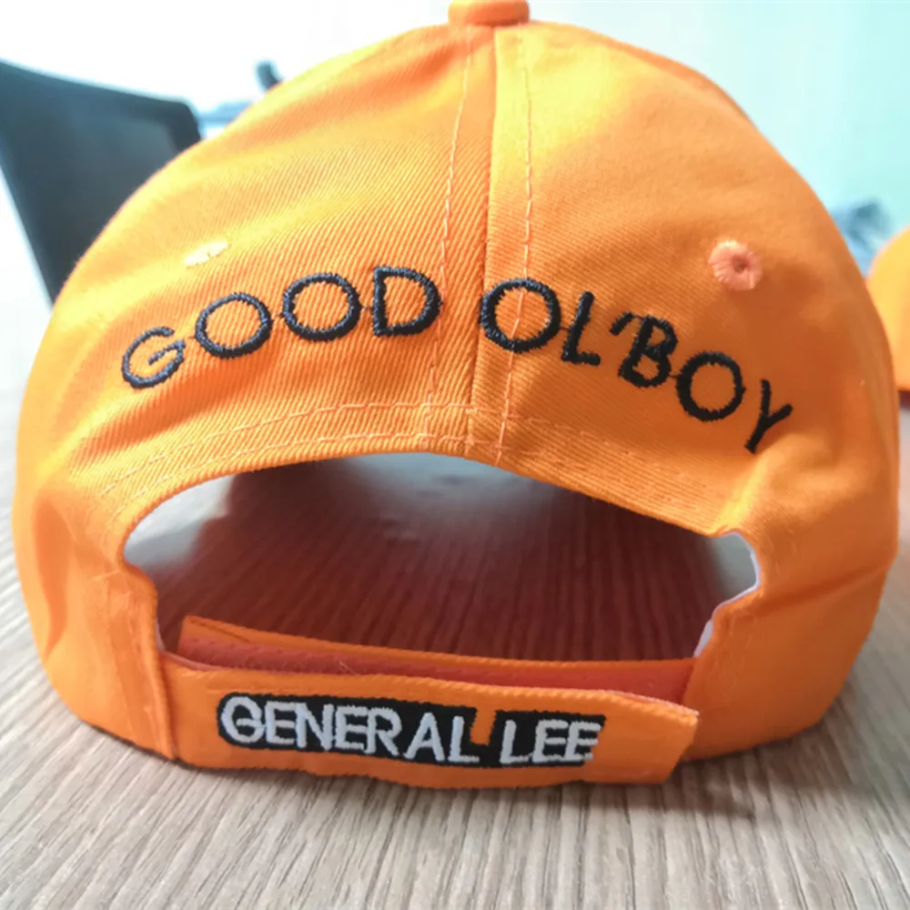 Good OL\' Boy Dukes Baseball Cap General Lee 01 Cosplay Hat Cotton Embroidered Orange Adjustable Unisex Hip Hop Snapback Caps