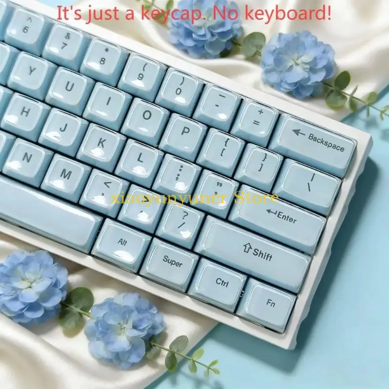 P9JB MDA Profile Keyboard Keycap Set 132 Key Crystal Jellys Style PBT PC Caps for MXes Style Switches and Common Layouts Set