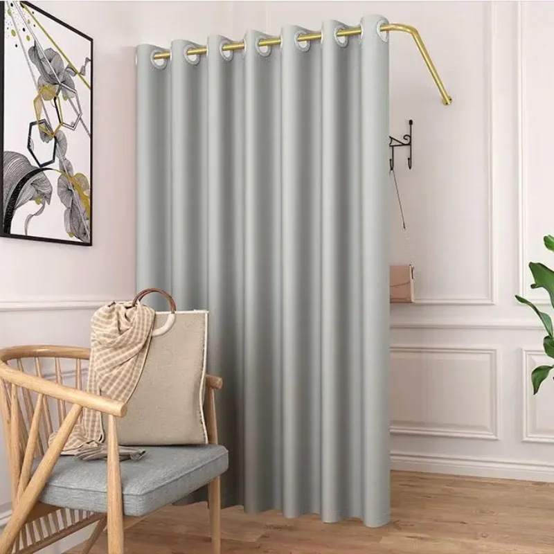 

L type fitting room iron wall corner clothing store fitting room shelf changing room curtain