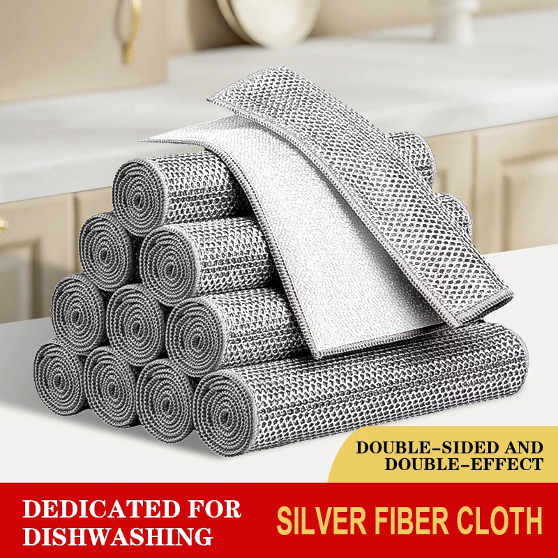 3 قطعة سلك غسل الصحون الخرق وعاء المطبخ عموم غسل الصحون غير خدش متعددة الأغراض قابلة لإعادة الاستخدام تنظيف منصات لغسل الأطباق