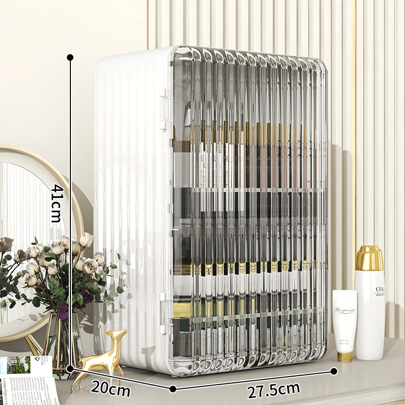 Light Luxury Cosmetics Organizer with Lid Dustproof Multifunctional Storage Box Desktop Rack Large Capacity Makeup Lipstick Box