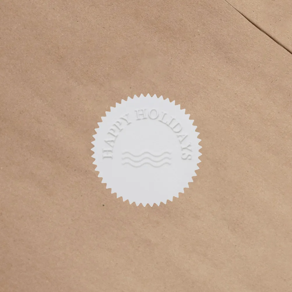 

200Pcs Self Adhesive Embossing Stickers Steel Seal Scallop Edge for Awards Certificates Graduation Envelopes Tamper Proof