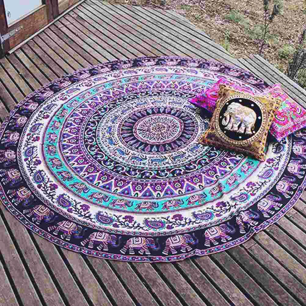 Indian Mandala Large Round Beach Blanket Ultra Multi-Purpose Towel (Random Color)