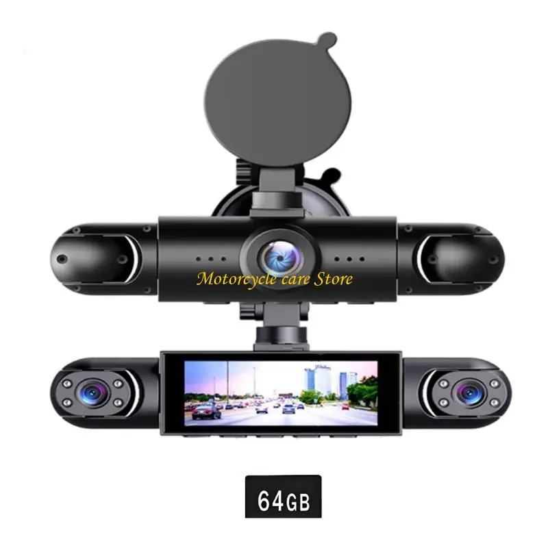 U75F 360 Degree Car Dashcam 1080P 4 Camera System IR Night View for Taxi Fleet Use