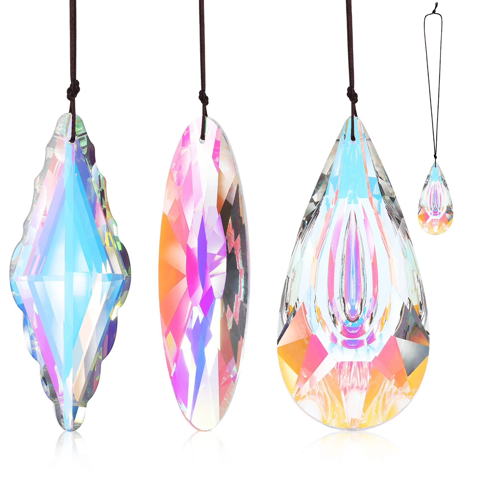

3Pcs Sun Catcher Pendant Prism Hanging Ornament Colorful Window Car Garden Decoration Elegant Indoor Outdoor Charm