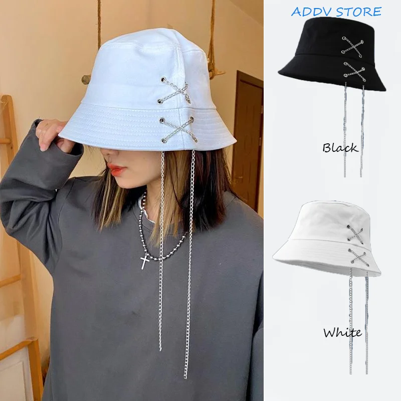 

Hip Hop Chain Parent-child Street Dance Big Brim Fisherman Hat Chic Japanese Cool Kids Handsome Fisherman Hat Cool Couple Hat