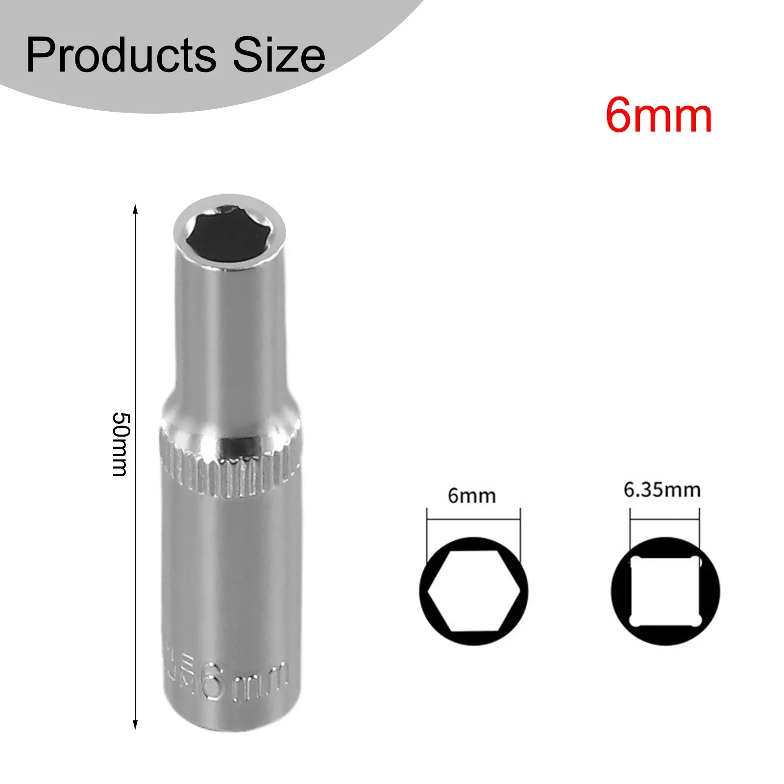 1PCS 4-14mm Extended Deep Socket Adapter 1/4inch Hex Socket Wrench Heads Ratchet Tool Manual Maintenance Tools