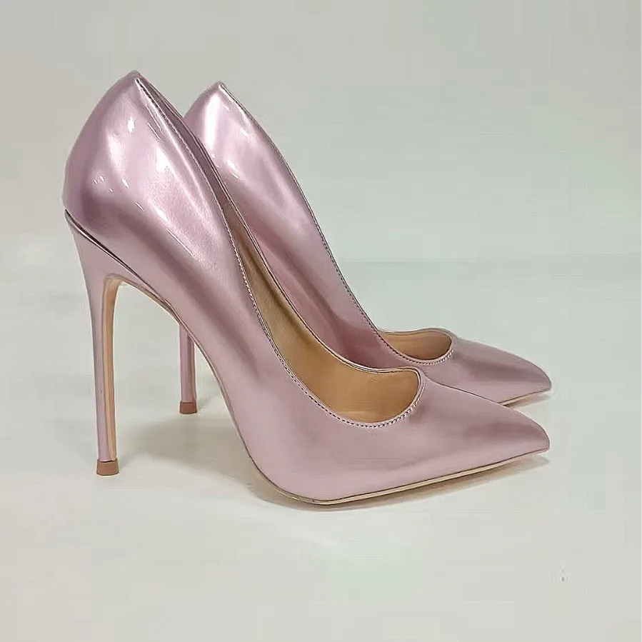 

Women Fashion High Heels Light Mouth Stiletto Pink Light 12cm Pointed Head