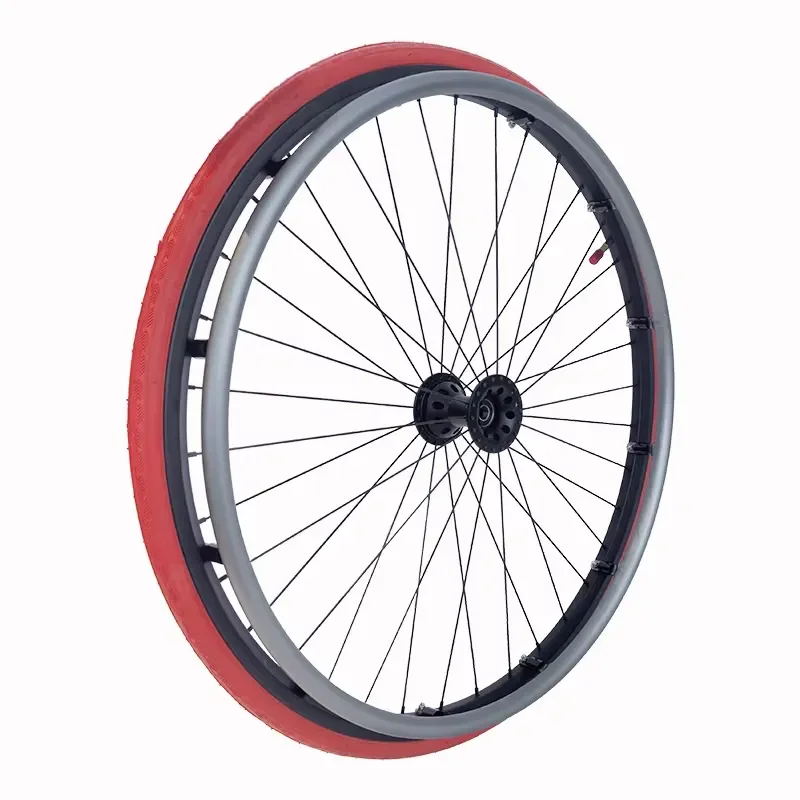 Basketball wheelchair Movekyn 28 inch 700C 28x1 23-622 aluminum alloy double rim basketball wheelchair wheel red outer tire