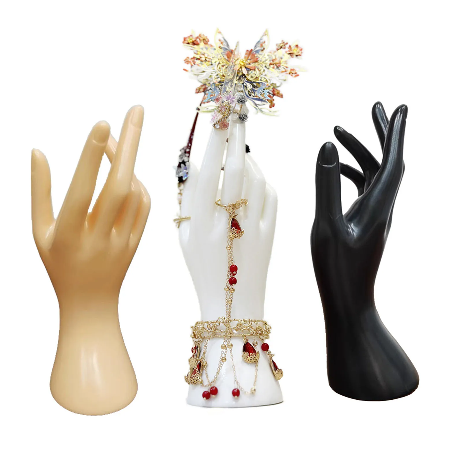 Women Mannequin Hand Model Jewelry Organizer Portable Dresser Desktop Shops Countertop Bracelet Bangle Necklace Display Stand