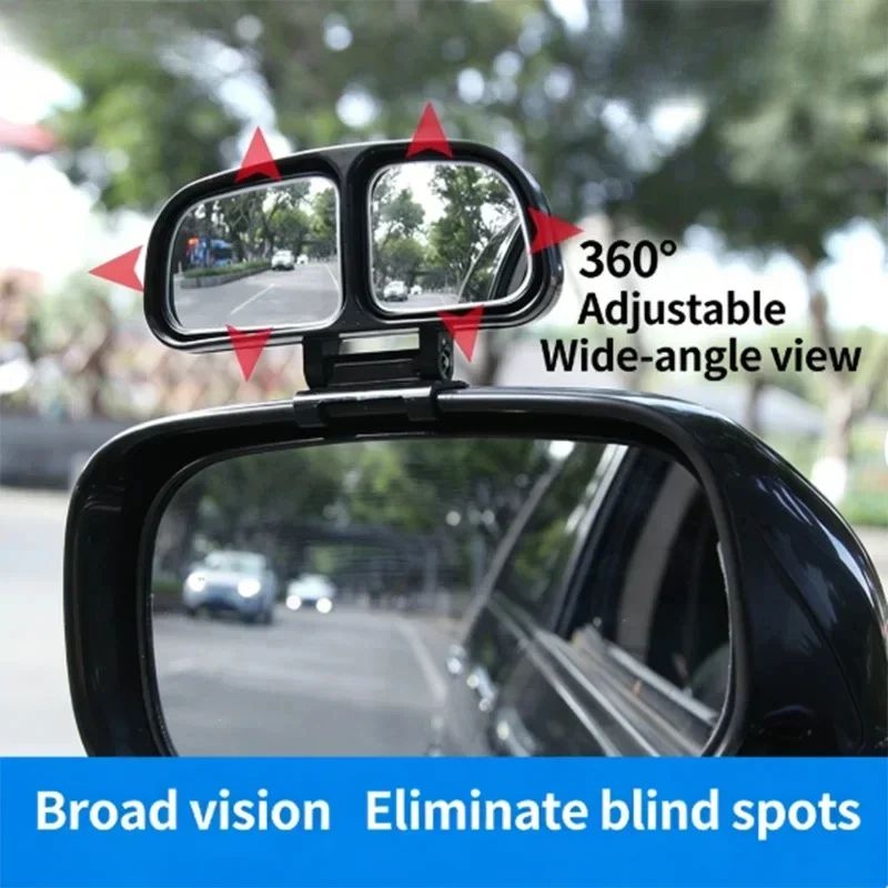 1/2PCS New Design Car Blind Spot Mirror, 360° Adjustable Wide Angle Convex Rearview Mirror, Safety Parking Auxiliary Mirror