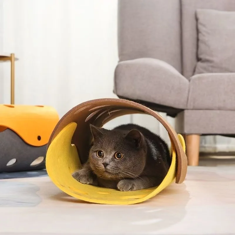 99 Formen Spleißen Katzentunnel Filz Pom Nest Verformbares Kätzchenspielzeug Zusammenklappbares Rohrhaus DIY Interaktives Haustier Pusskatze Betten Matten – Detail 18