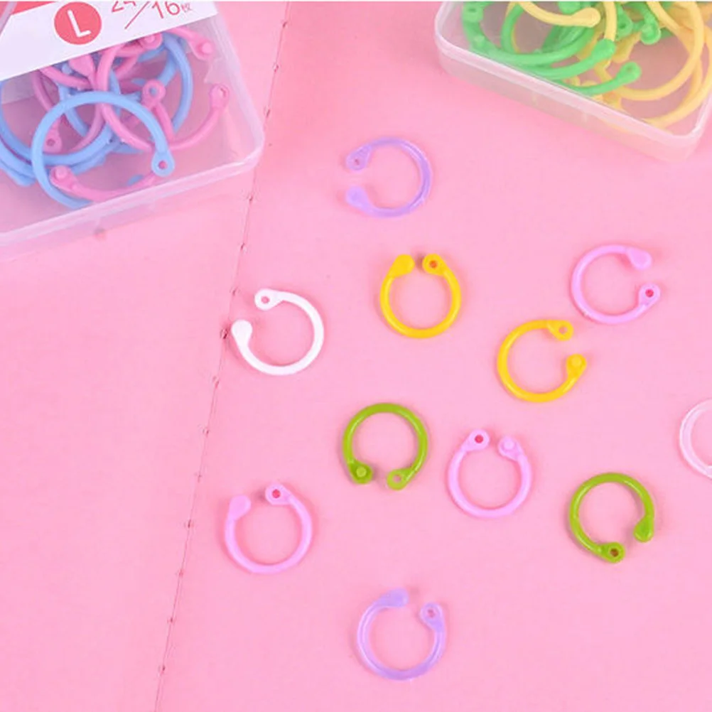 32Pcs Household Binder Rings Well Polished Smooth Surface for Long-Lasting Use Random Color Binder Rings Convenient Book Circles