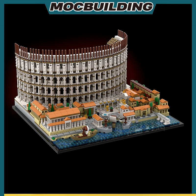 Klocki konstrukcyjne MOC Starożytny Rzym Kolosseum Akropol Ateny Zamek DIY Model Architektury Zabawki do Składania 3959 Elementów