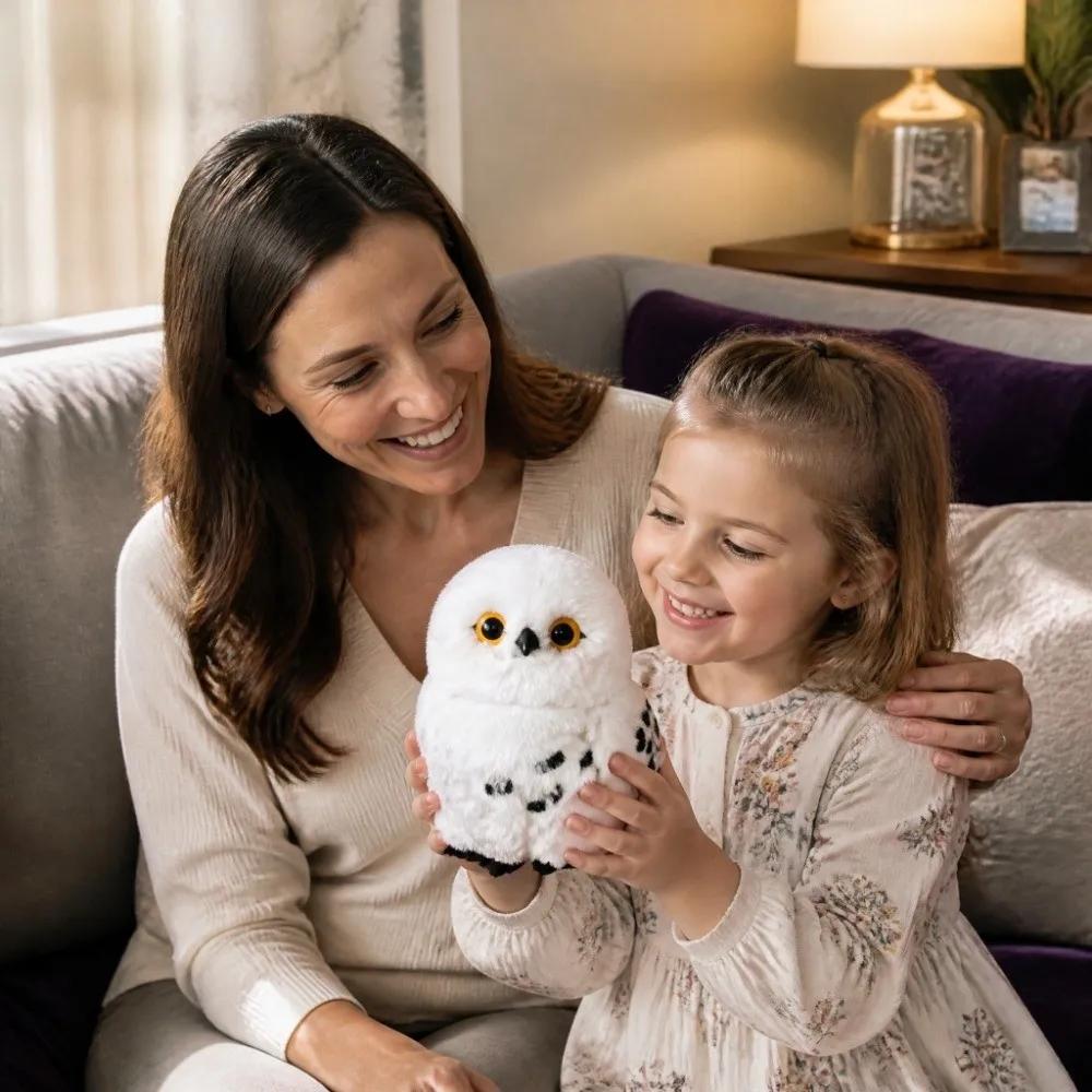 Soft Material Stuffed Wiggling Head Recording Function Sound Effects Interactive Feature Magic Owl Playmate For Children