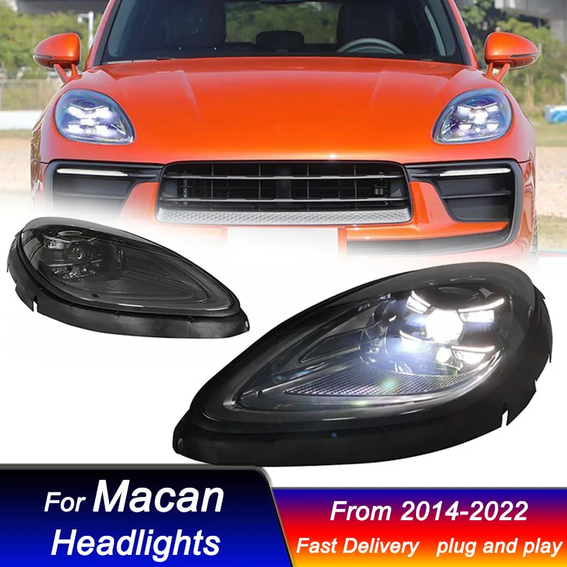 Car styling Headlights For Porsche Macan 2014-2020 to 2023 style full LED DRL Dynamic Signal Head Lamp Front light Assembly