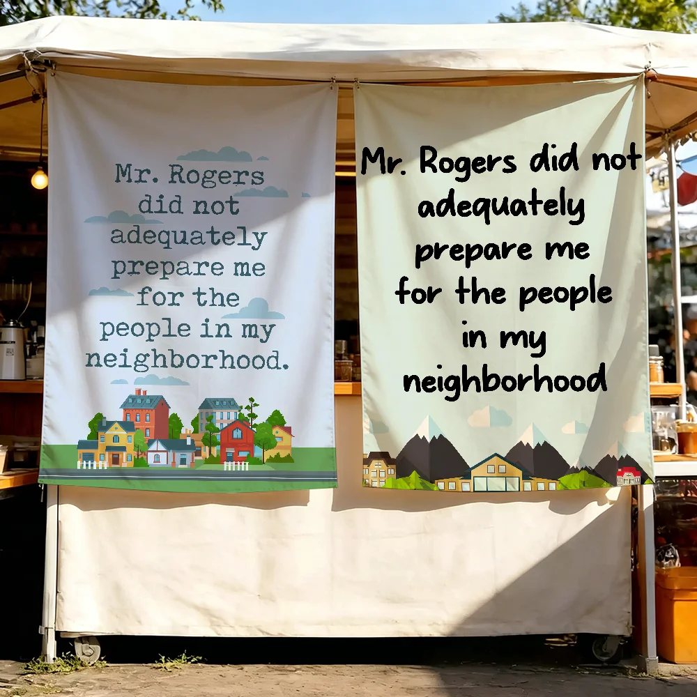 Mr. R-Rogers Funny Neighborhood flag For Party Picnic Camping Studio Booth Background Wall Interior Decoration Banner
