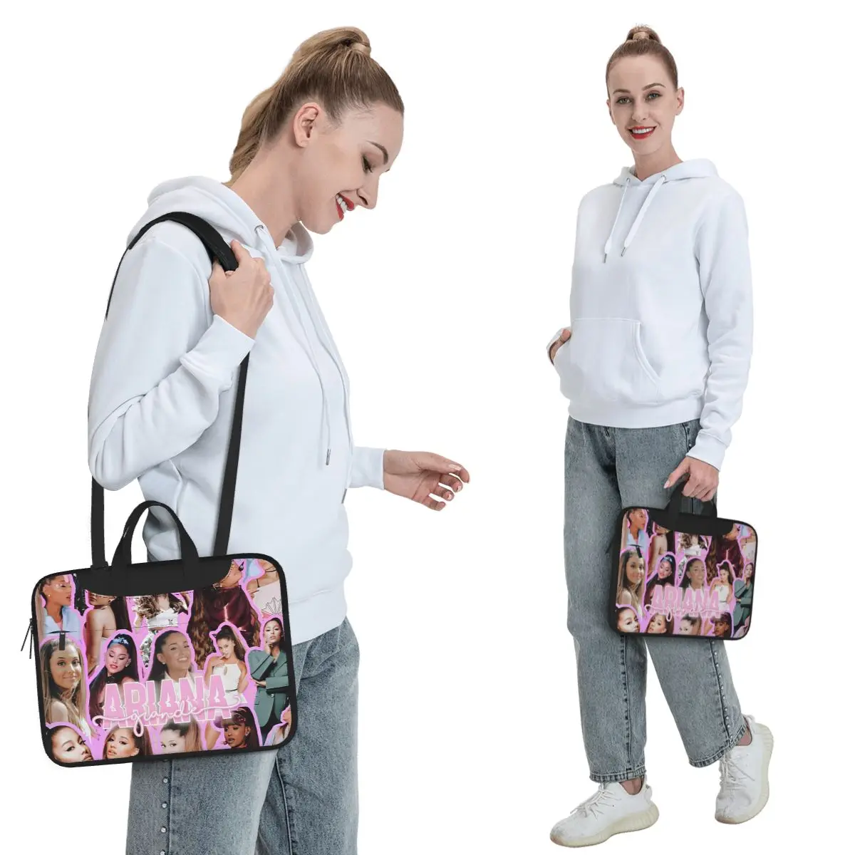 Ariana Grande Pop Music American Singer Crossbody Laptop Bag Case Resistant Protective Notebook Pouch for Macbook Pro Lenovo