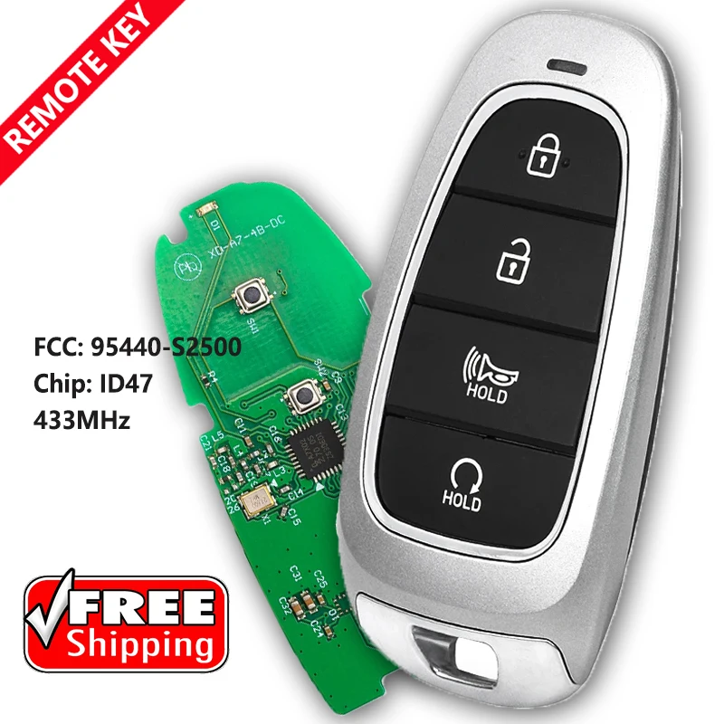 DIYKEY 95440-S2500 4 кнопки умный автомобильный ключ 433 МГц ID47 чип для Hyundai Santa Fe 2021 2022 FCC ID TQ8-FOB-4F2 DIYKEY 95440-S2500 4 кнопки умный автомобильный ключ 433 МГц ID47 чип для Hyundai Santa Fe 2021 2022 FCC ID TQ8-FOB-4F2