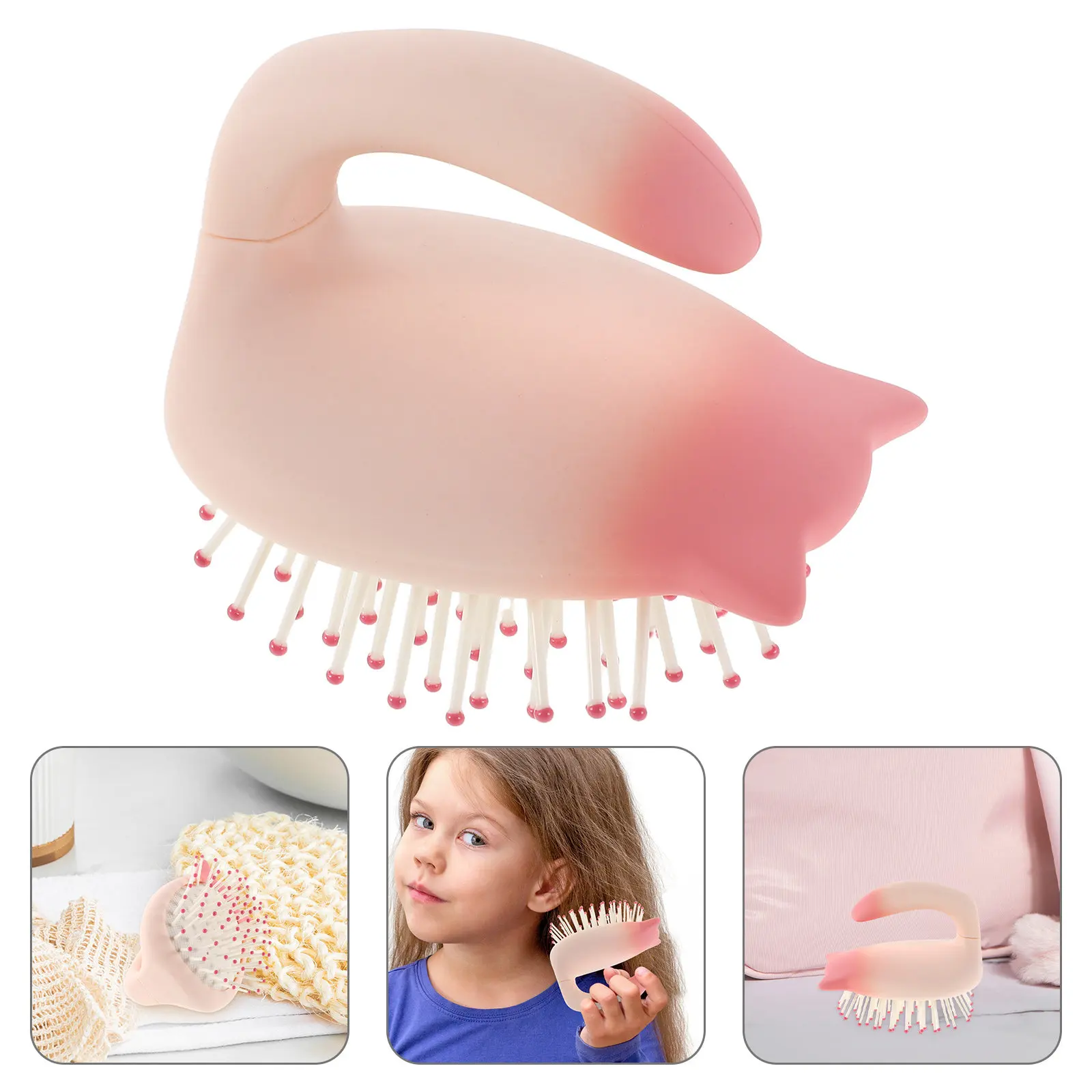 Portable Mini Paddle Brush Childrens Detangler Hair Cushion Design Soft Bristles Travel Size Antistatic Kids Toddlers