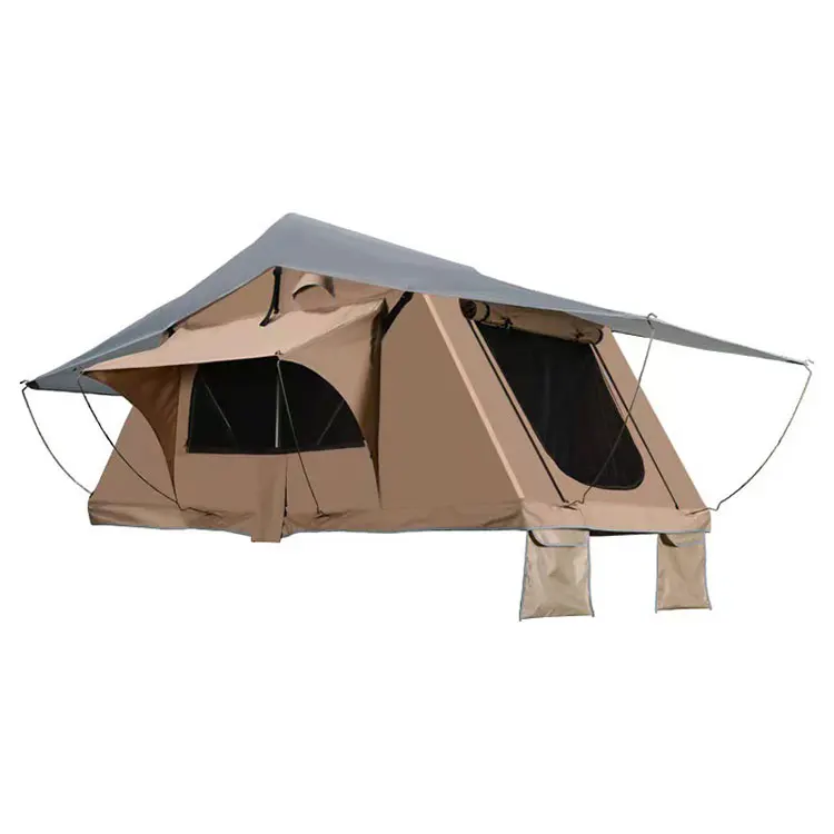 4x4 Roof Top Car Off Road Camping Tent with 280g Polyester-cotton Green and Beige Color Car Tent