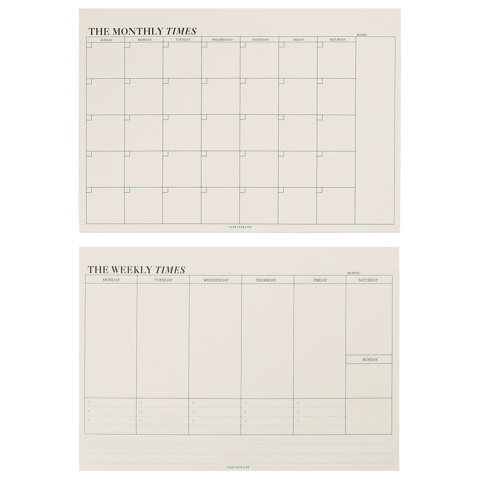 2 Pcs Tear-off Schedule Notepads for Work Daily Planner Grocery List Monthly Habit Weekly Meal Agenda