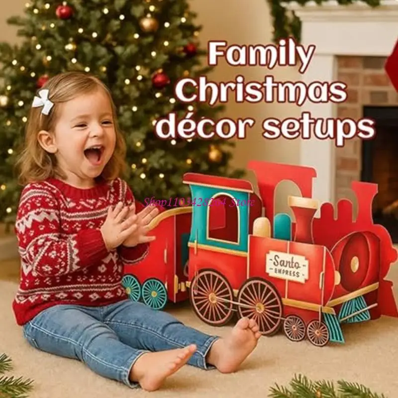 

Причудливый рождественский поезд, игрушка, праздничный домашний декор, хранение подарков, праздничный дисплей