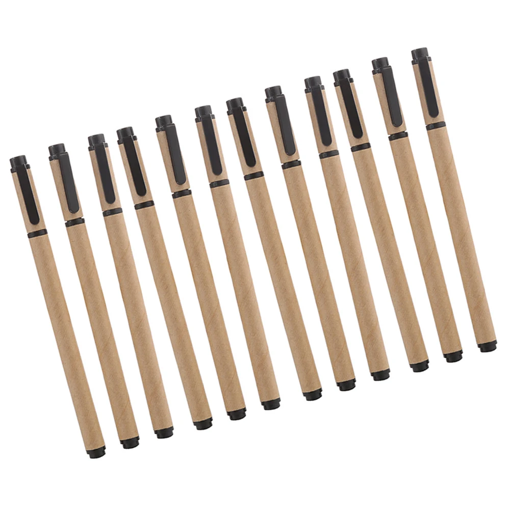 

12 pcs Gel Pen Kraft Paper Plastic Writing for Students Children Creative Stationery Sign Pens Ink Pens for Kids Simple