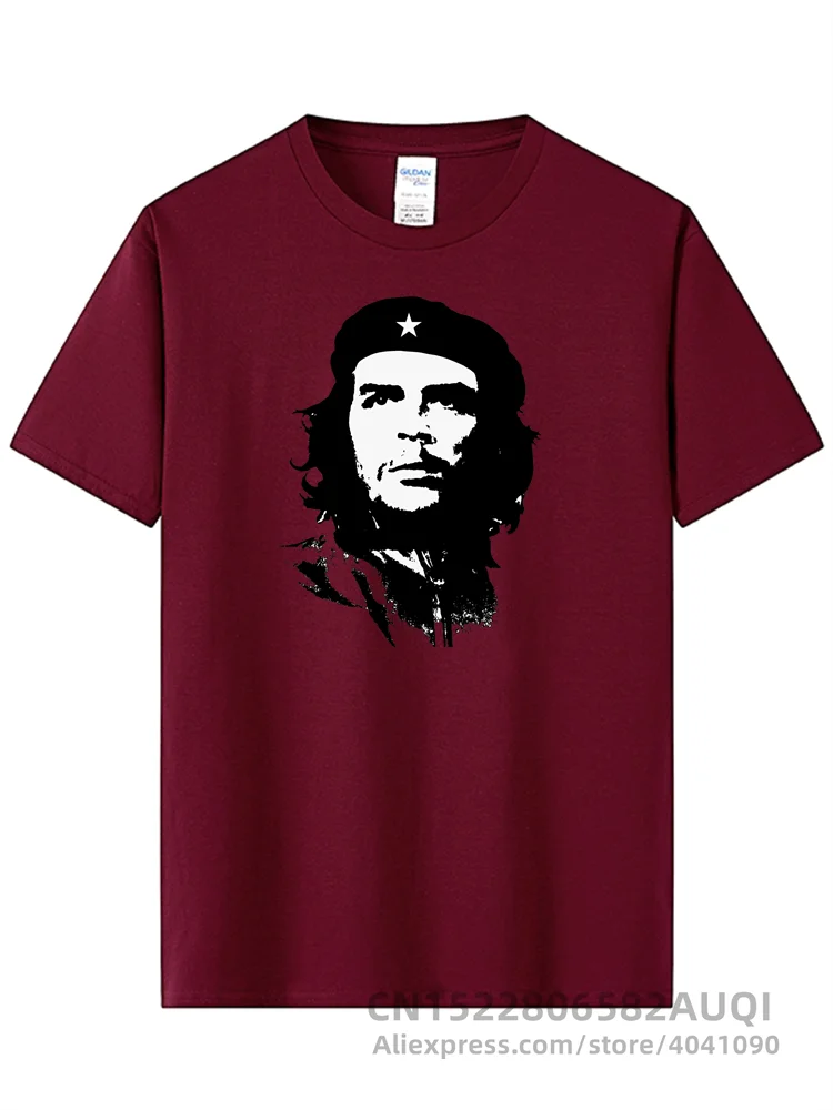 Camiseta de manga corta para hombre, camisa informal con cuello redondo, 100% algodón, estampado de Che Guevara Revolution