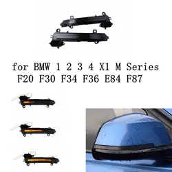 Black LED Dynamic Turn Signal Light Side Mirror Flashing Light for BMW 1 2 3 4 X1 M Series F20 F30 F31 F32 F33 F34 F36 E84 i3