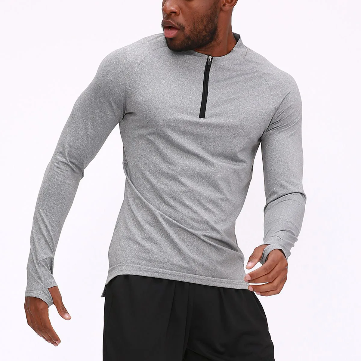 Men's Long Sleeve Fitness T-Shirt Quick Dry Breathable Sportswear Outdoor Running Basketball Elastic Sports Slim Tops Clothes