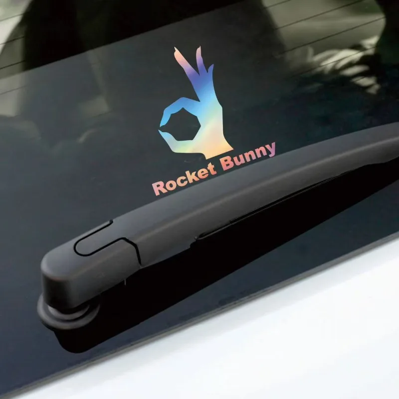 1X Rocket Bunny Car Decorative Sticker, JDM Modified Car Sticker, Suitable for Car Windows, Triangular Windows, and more Sticker