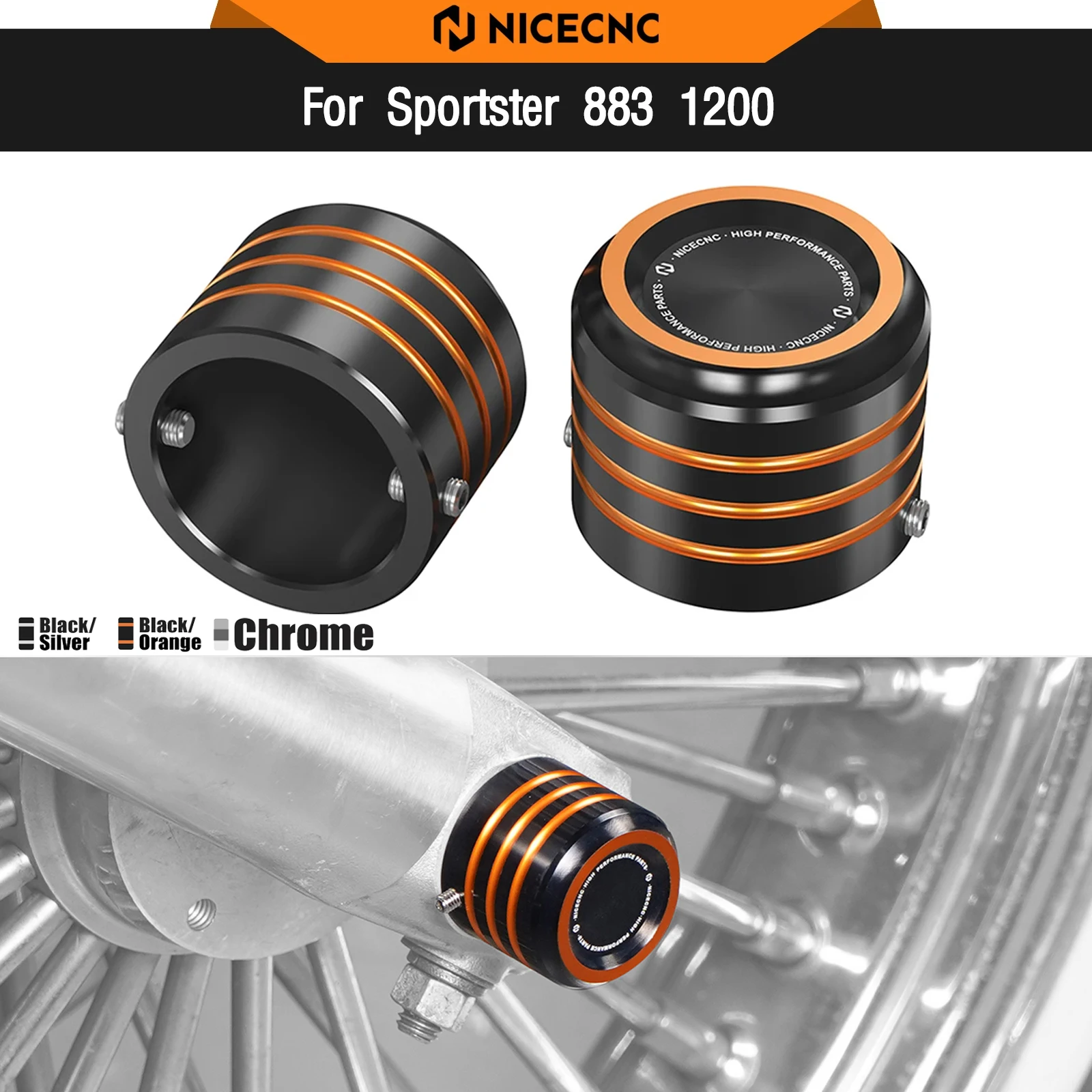 

For Harley Sportster 883 Super Low XL883L 2008-2022 Front Axle Nut Covers Caps Sportster 1200 Custom XL1200C Iron 883 XL883N