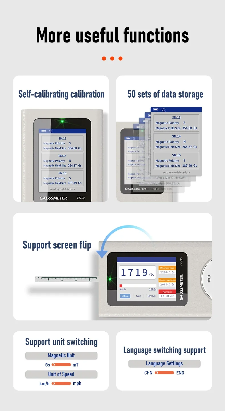 Aikesi เครื่องตรวจจับมิเตอร์สนามแม่เหล็กไฟฟ้า Gauss Tesla Meter เครื่องมือทดสอบ