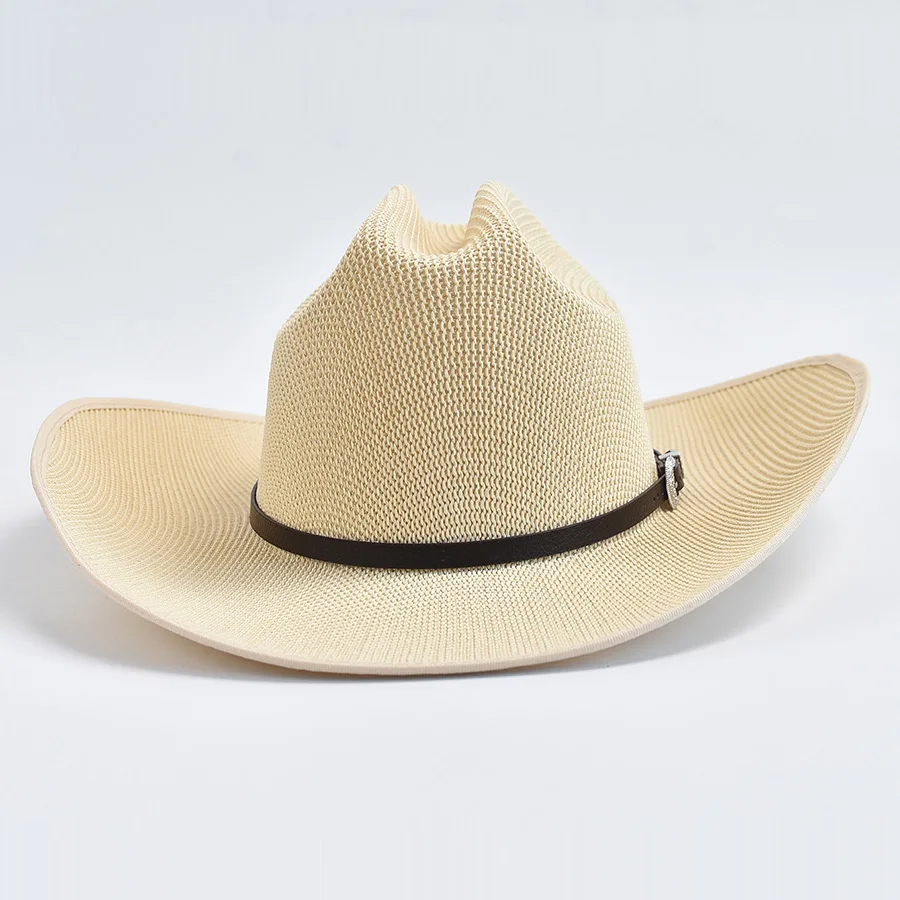 Vintage Western Cowboy Hat For Men Women Summer Wide Brim Cowgirl Jazz Hat Outdoor Beach Sunscreen Caps