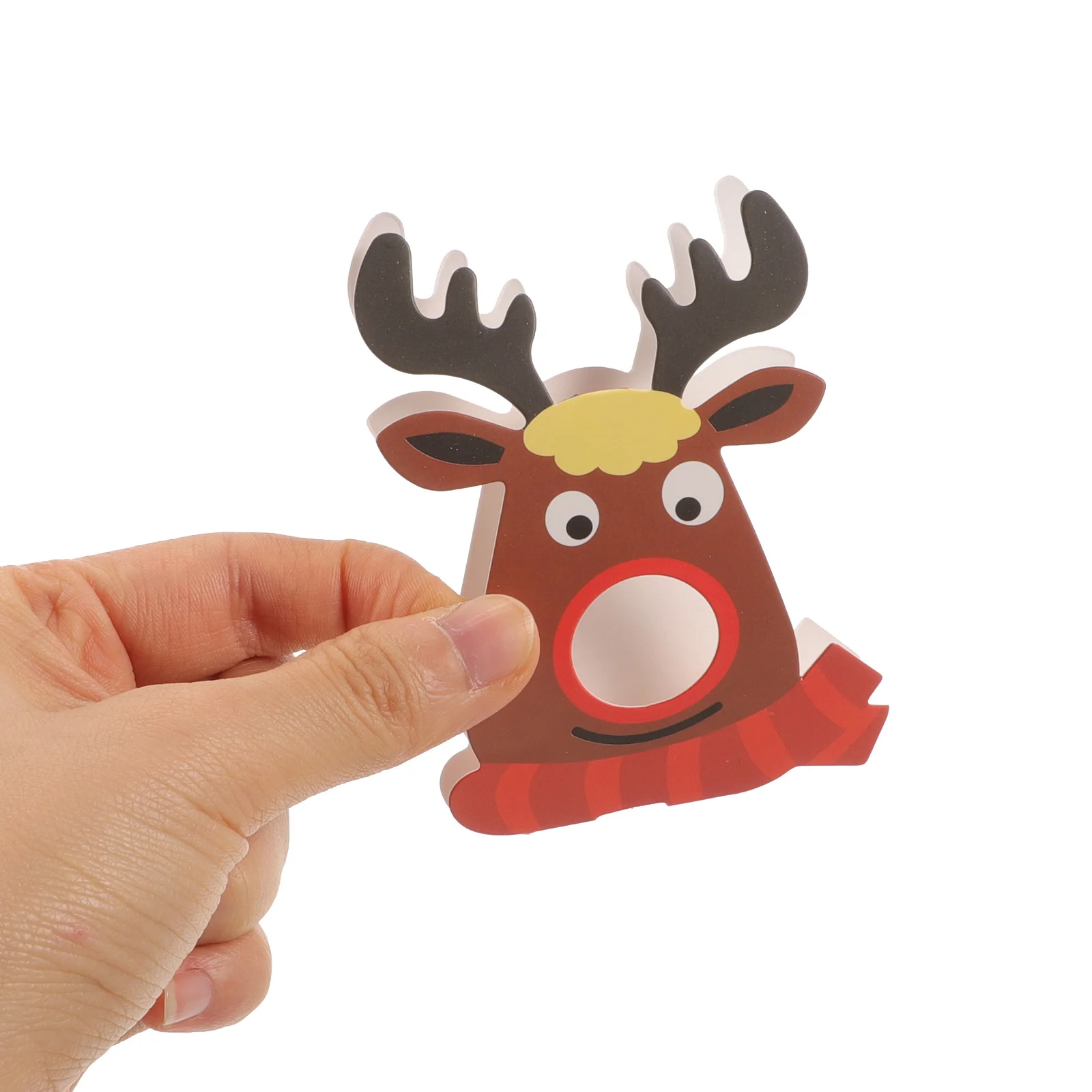 25pcs Christmas Elk Pattern Lollipop Paper Cards Party Packaging Decoration Cards Deer DIY Message Cards Red