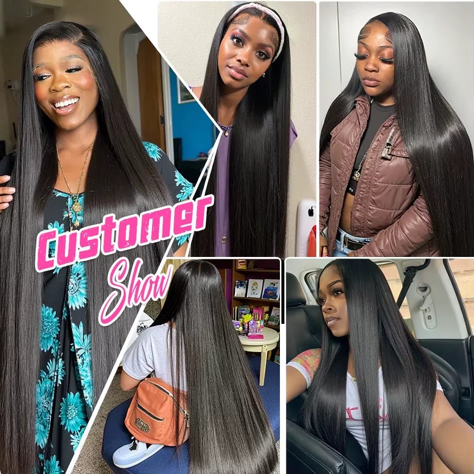Wig Rambut Asli Manusia Lakeisha 30 Inch Bone Straight 13x6 HD Transparent Lace Front Wig Brazilian Unprocessed Lace Frontal Wig Preplucked