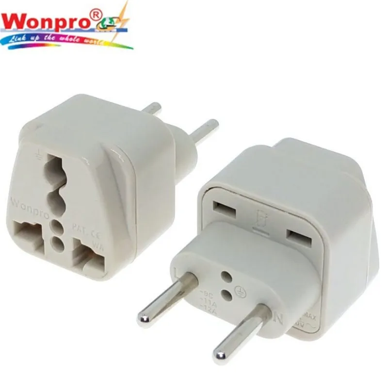 Universal to EU Type C Standard Plug Adapter Converter AC250V 10A Wonpro WA-9C