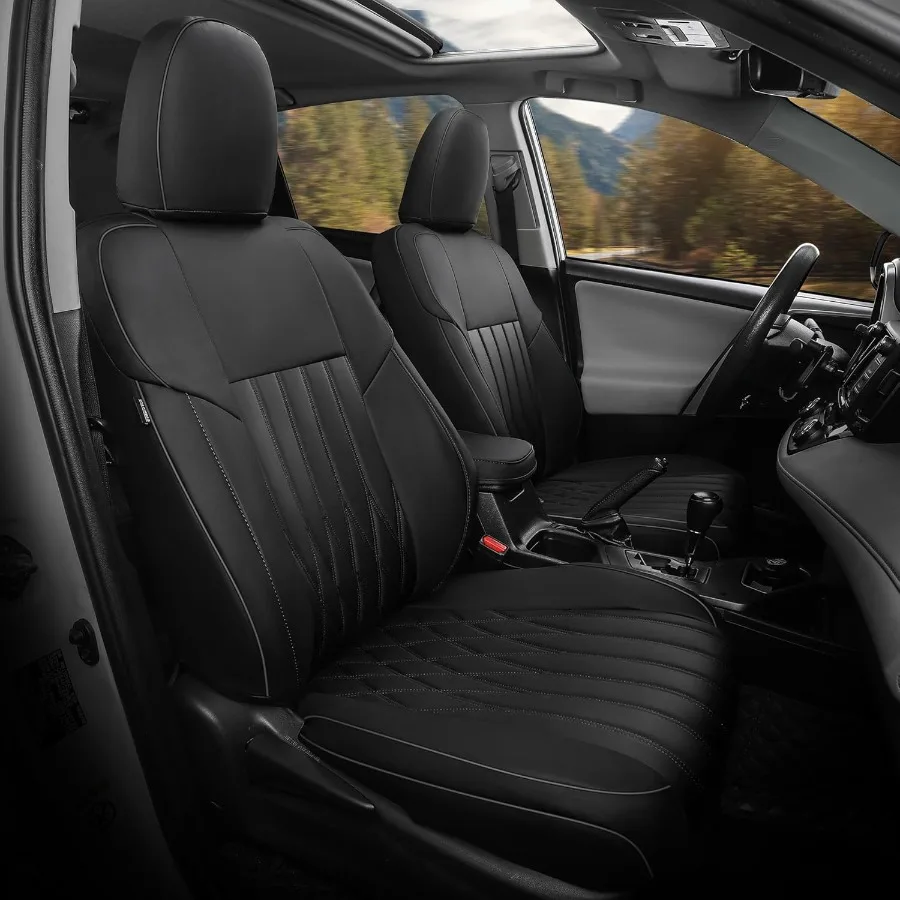 

RAV4 Seat Covers for RAV 4 2013 2014 2015 2016 2017 2018 Gas XLE SE Limited Platinum Adventure not for LE and Hybrid Leather C