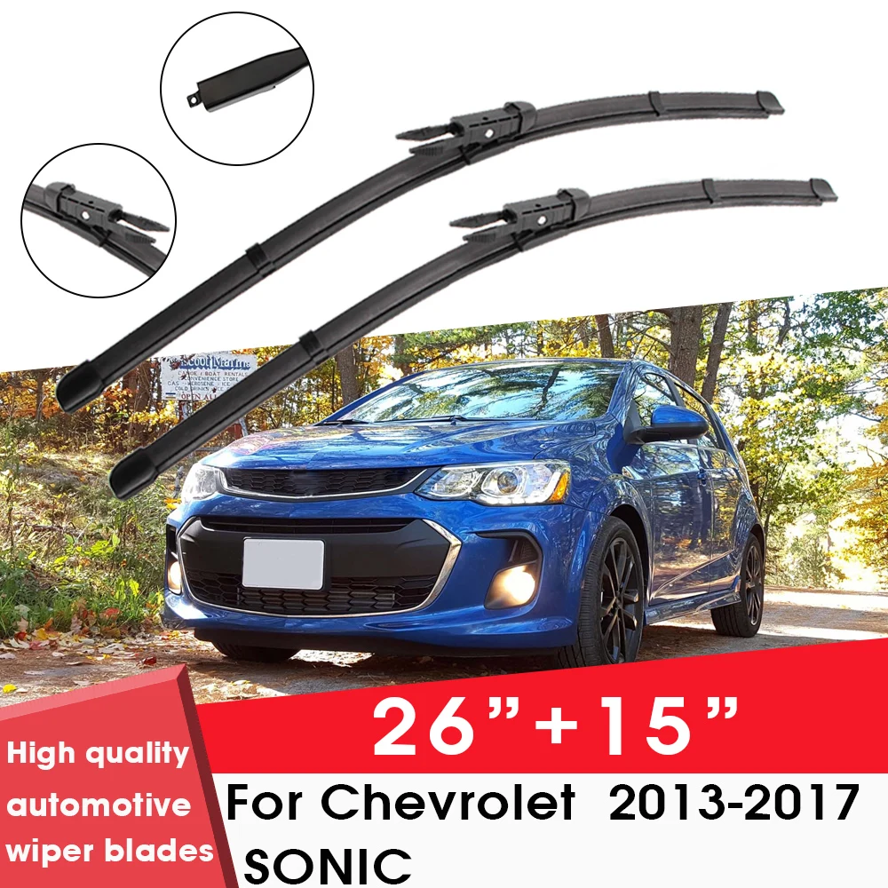 

Car Wiper Blade For Chevrolet SONIC 2013-2017 26"+ 15" Windshield Windscreen Clean Naturl Rubber Car Wipers Accessories