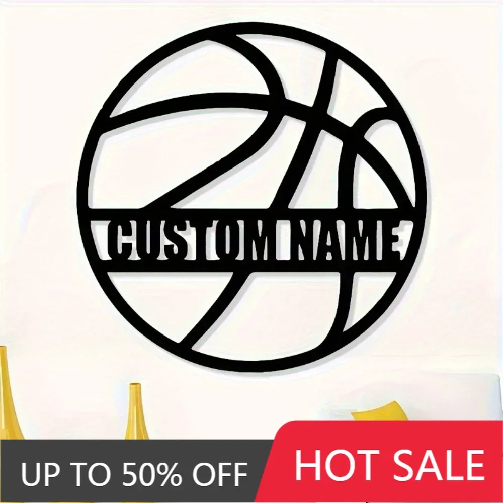 

Forged Custom Iron Art Exclusive 1pc Personalized Metal Basketball Name Sign Ideal Iron Wall Decor for Indoor Outdoor Stadiums G