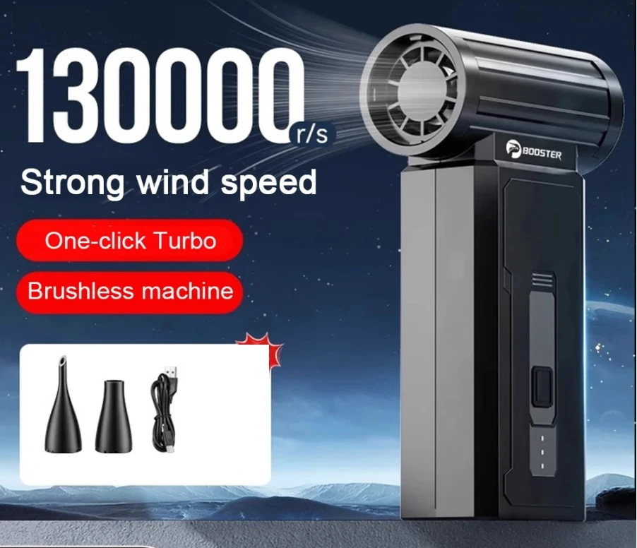 

Mini Turbo Jet Fan 130000 RPM 35m/sTurbo Violent Fan 4 Gear Adjustment Brushless Motor Powerful Blower with High Speed Duct Fan