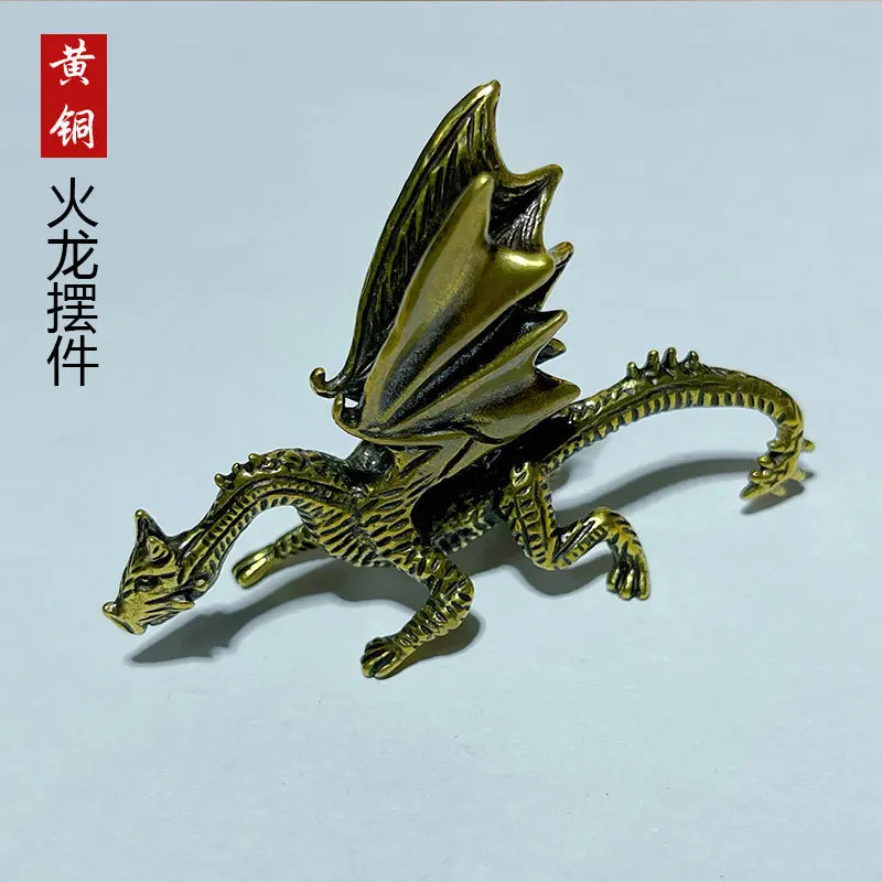 Латунный винтажный потертый рабочий стол Warcraft, огненный дракон, орнамент, дисплей, чай, домашнее животное, оптовая продажа Латунный винтажный потертый рабочий стол Warcraft, огненный дракон, орнамент, дисплей, чай, домашнее животное, оптовая продажа