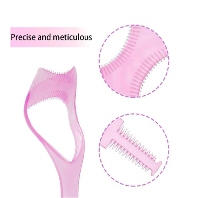 Trzywzglądowe urządzenie do pielęgnacji rzęs z uchwytem i funkcją barierową, podwójnego zastosowania do rzęs i brwi, narzędzie do pielęgnacji kosmetycznej.