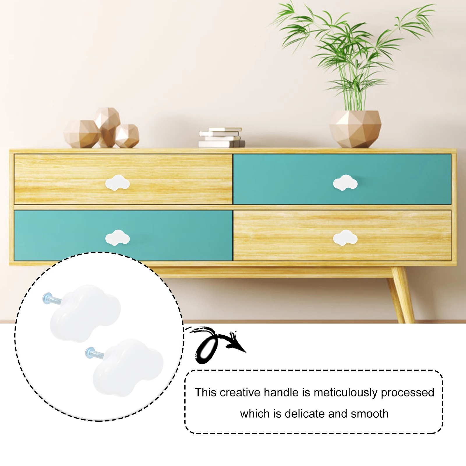

1 set Ceramic Handle Cloud Furniture Accessory Drawer Wardrobe Pull Cabinet Knob Furniture Accessory Eco Friendly Hardware