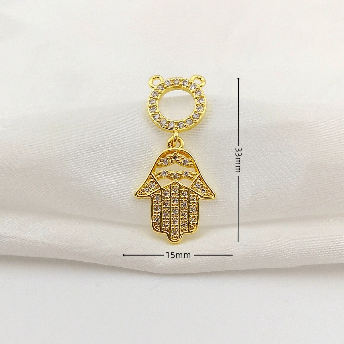 Gold Color Evil Eye Fatima Hand Charms for Necklace DIY Jewelry Making Colored CZ Lucky Emo Pendant for Bracelet Earring Jewelry image 4