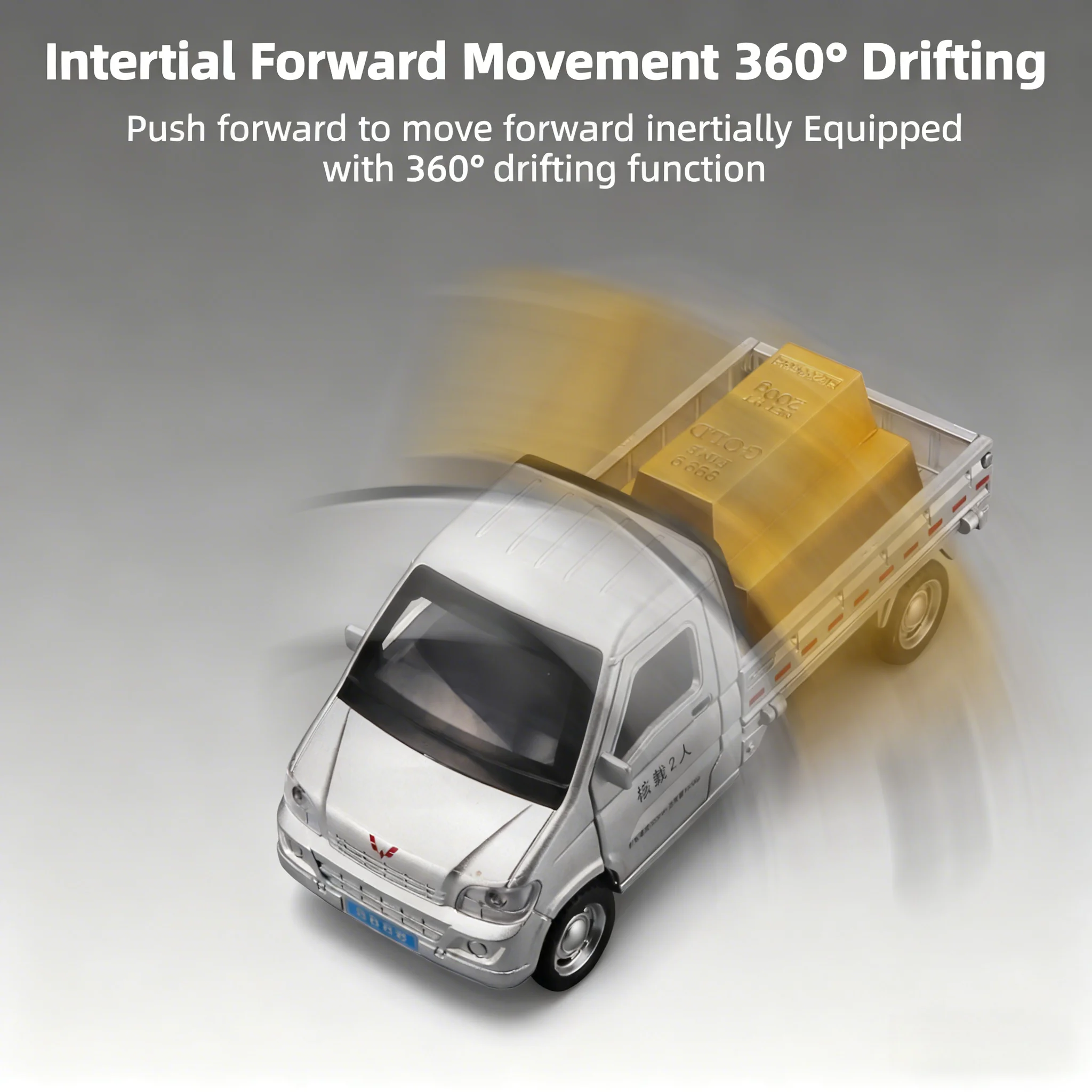 1: 32 نموذج سيارة من سبيكة شاحنة صغيرة من Wuling مع جناح الذيل وشاحنة سباق ومركبة نقل للأطفال لعبة سيارة مزخرفة