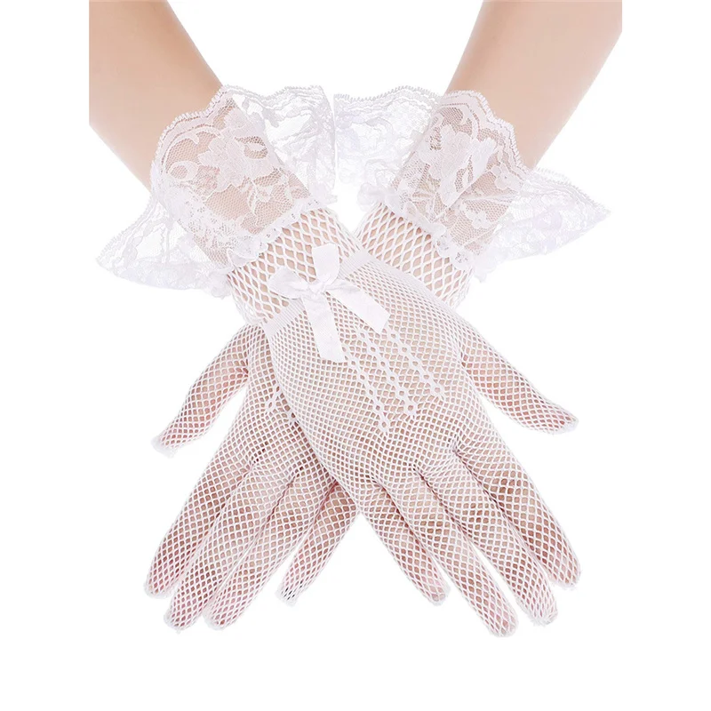 New Fashion Women Lace Party Sexy Gloves Full Finger Sunscreen Gloves Girl Mittens Gloves Wedding Dress Driving Accessory Gift