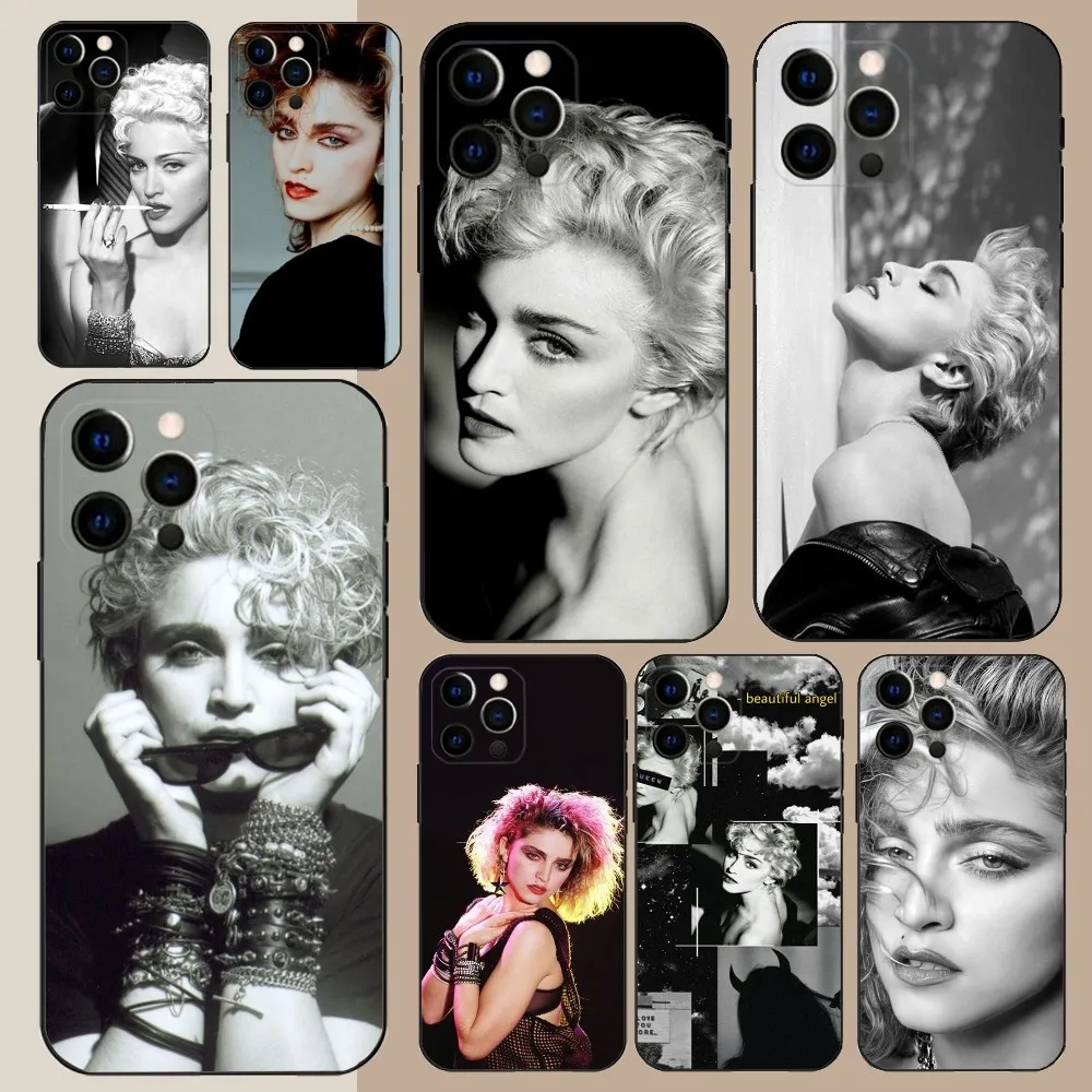 1980s M-Madonna-S  Phone Case For Apple iPhone 15,14,13,12,11,Pro,X,XS,Max,XR,Plus,Mini Soft Black Cover